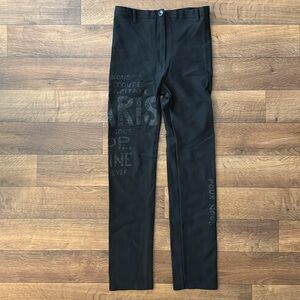 Cop Copine NO SIZE Pants Vintage Rare 90s Writing Black Bottoms Y2K Euro Paris